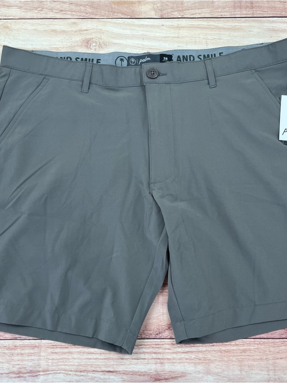 NWT Palm Mens Golf PGC Stretch Performance Shorts Charcoal Gray  38 (39x8.5)
